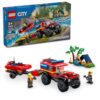 LEGO City 4x4 Fire Truck with Rescue Boat - Building Toy for Boys & Girls, Ages 5+ - Gift for Birthdays - Truck Toy W/ 3 Minifigures - 60412
