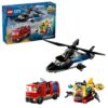LEGO City Helicopter, Fire Truck & Submarine Remix Kids Toy - 3 Building Toys in 1 for Boys and Girls, Ages 7+ - Gift Idea for Birthdays - with 3 Minifigures - 60462