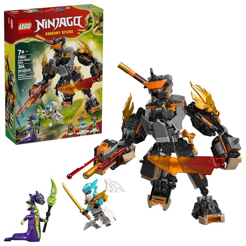 LEGO NINJAGO Cole’s Mission Mech & Dragon Zane Building Toy for Boys, Girls & Kids, Ages 7+ - Poseable Mech W/Cole, Acid Monster, & Zane Minifigures for Pretend Play - Gift Idea for Birthdays - 71854
