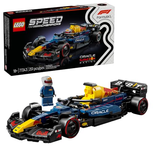 LEGO Speed Champions Oracle Red Bull Racing RB20 F1 Race Car Model Kits - Building Set for Adults, Ages 18+ with Realistic Features - Red Bull F1 DIY Crafts for Display - Gift Idea for Fans - 77243