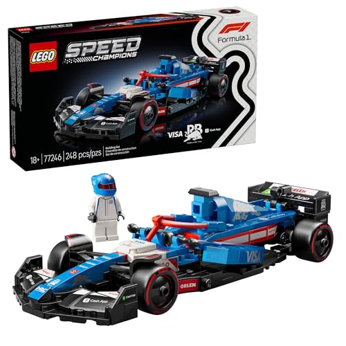 LEGO Speed Champions Visa Cash App RB VCARB 01 F1 Race Car Model Kits - Building Sets for Adults, Ages 18+ W/Realistic Features - DIY Crafts for Display - Gift Ideas for F1 Fans - 77246