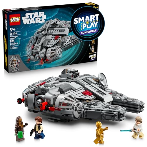 LEGO Star Wars SMART Play: Millennium Falcon Starship Building Toy for Kids - Compatible Set with 4 SMART Tags and 4 Minifigures - Gift for Boys, Girls and Fans Ages 9+ - 75426