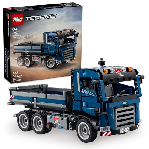 LEGO Technic Tipping Dump Truck Toy - Construction Truck Building Toy for Kids, Boys and Girls, Ages 9+ - Gift for Birthdays - W/Realistic Features - 42203