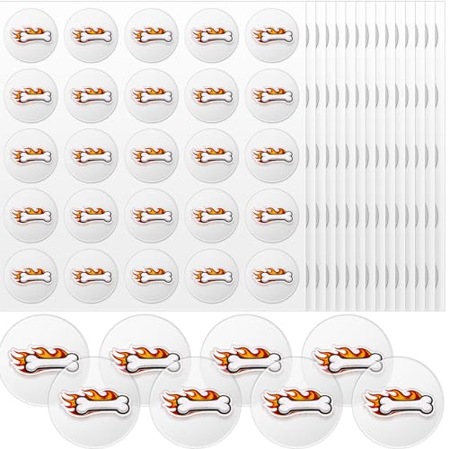 Leinuosen 200 Pcs 8 Sheets Football Helmet Decals Flame Bone Vinyl Decals Football Awards Stickers for Sports Teams, 1-1/8" Clear Waterproof Stickers for Coach Awards Helmets Lacrosse Baseball Hockey