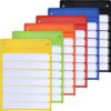 Leinuosen 6 Pack Back to School Magnetic Pocket Chart for Classroom, Daily Toddler Schedule Pocket Chart with 60 Dry Erase Cards, Classroom Pockets Charts Teacher Learning Supplies(Bright Color)