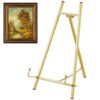 Leinuosen Metal Easel Stand 16.5" H x 8.7" W x 4.3" D Table Top Easel Stand for Display Tripod Art Picture Mirror Modern Plate Holder for Display Book Photo Wedding Sign(Gold,1 Pcs)