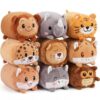 Leitee 18 Pcs Stuffed Animals Plushies Bulk 8 Inch Cute Plush Toys Pillow for Boys Girls Birthday Gift Box Toys for Kids Back to School Reward Classroom Prize Christmas Party Favors Bulk (Wild Animal)