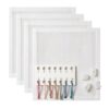 LEJOO-4 PCS 6" x 7",PRE-Taped Edges，18 mesh Needlepoint Canvas，White Blank Needlepoint Canvas 18 mesh for Cross Stitch & Embroidery Fabric