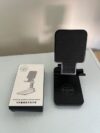 Lejwal Adjustable Phone Stand for Desk, Foldable & Height Adjustable Holder for Smartphones & Tablets (Black & White) (Black)