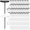 Lekgavd 120pcs Stars Flat Head Thumb Tacks for Wall, Black, White