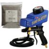 LE LEMATEC Sandblaster + Brown Corundum Media Starter Kit — AS118-2C Portable Sand Blaster Gun + #220 Aluminum Oxide Abrasive for Rust Removal, Metal Surface Prep & Auto Restoration