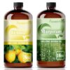 Lemon Essential Oil 8 Fl Oz (240Ml) and Marjoram Essential Oil 16 Fl Oz (480Ml) Fragrance Oil for Aroma Diffuser,Humidifier,Home Fragrance,Spa,Cleaning,Body Care,Massage,Yoga,DIY Candle