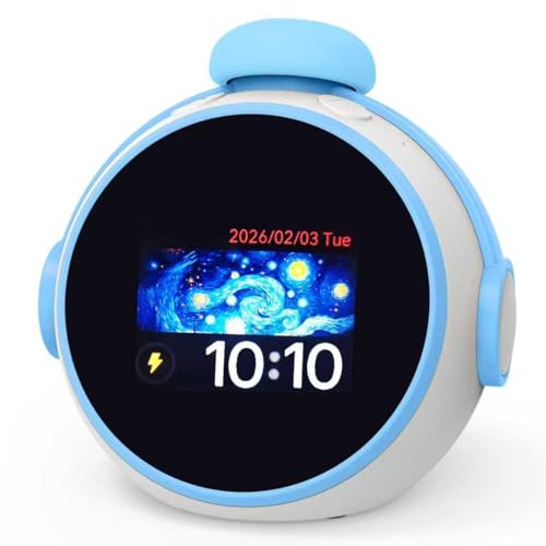Lemonkylin Kids Alarm Clock, Sound Machine to Wake Alarm Clock for Toddlers and Kids,Nursery Stories, 3-15 Years Bedroom, WiFi, Touch Screen