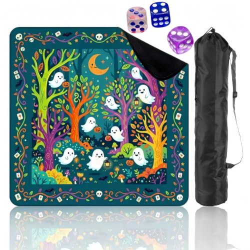 Lemon Mahjong Mat, Waterproof Easy to Clean Non-Slip Noise Reduction American Mahjong Game Mat, Portable Table Cover for Poker, Dominoes, Tile & Card Games, Comes with 1 Carry Bag and 3 Dice (A48)