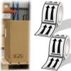 LemonSecret 1000 Pcs Arrows Up Labels - Adhesive Arrow Goods Shipping Stickers for Packages, 3 x 4 Inches (Black)