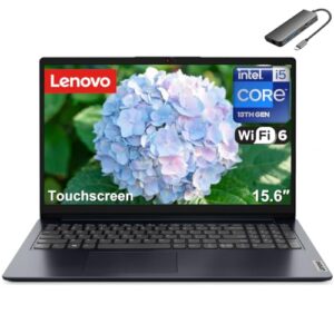 Lenovo IdeaPad Laptop for Business & Students, 15.6" FHD Touchscreen, Intel 10-Core i5-1334U, 16GB RAM, 512GB PCIe SSD, WiFi 6, Windows 11 Home, Long Battery Life, with Type-C HUB, Midnight Blue