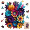 Leodozzio 200Pcs Wooden Jigsaw Puzzle Handmade Flowers Decor 9.2x12.2in