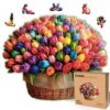 LEOGOR Wooden Jigsaw Puzzles for Adults 200 Pieces (13 × 10.7 in), Rainbow Tulip Puzzle, Extra-Thick 5mm Wood, Floral Mosaic with Unique Shapes, Relaxing Artistic Gift for Adults and Teens