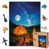 LEOGOR Wooden Puzzles for Adults 500 Pieces (12.7 × 18 in), Moonlit Meadow Feast Puzzle, Extra-Thick 5 mm Wood, Unique Night Sky Design, Challenging Brain Teaser Gift for Adults