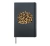 Leopard Cheetah Pumpkin Halloween Fall Thanksgiving Women Hardcover Journal, Black