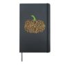 Leopard Pumpkin Halloween Thanksgiving Fall Women Girls Gift Hardcover Journal, Black