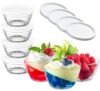 Le’raze 16pc Set of Small Glass Prep Bowls with Airtight Lids, Custard Cups