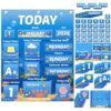 Lerheedi 140 Pcs Daily Morning Board Circle Time Pocket Chart Set Sea Animals Classroom Calendar Bulletin Board with Pocket Weather Season Affirmations Letter Number for Toddler Homeschool