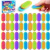 LESONG 48 Pack Sensory Fidget Toys for Kids Adults, Magnetic Fidget Sliders for Autism ADHD Stress Relief, Quiet Textured Silicone Desk Toys, Bulk Classroom Prizes Party Favors Calming Gifts