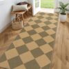 Lessymo Checkered Runner Rug 2.6x8 for Hallway, Washable Kitchen Runners