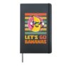 Let's Go Bananas Peace Banana Meme Funny Kawaii Retro Banana Hardcover Journal, Black