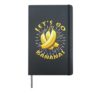 Let's Go Bananas Retro Cool Banana Meme Funny Banana Hardcover Journal, Black