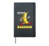 Let's Go Bananas Yellow Bananas Running Fruit Cute Kawaii Hardcover Journal, Black