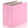 LETVPVOW 2 Pcs Vintage Hardback 3 Ring Binder 2 Inch, Professional Leather Binder 3 Ring, Three Ring Binders Fits 8.5 x 11, D Ring Binders for Photo Album, Home, School and Office Supplies- Pink