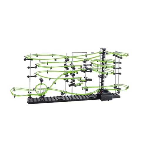Level 3-8, 343 PCS Marble Run Set Toys with 3 Steel Balls Glow in The Dark, Maze Game Marble Roller Coaster Kit Educational Learning Building Blocks for Adults(233-3G)