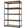 LEVELEVE 5-Tier Storage Shelving Unit, Metal, for Kitchen, Garage, Laundry Room, Adjustable, 35" L x 16" W x 73" H, Rectangular, 1 Pack