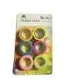Levin Fashionable Washi Tape Set of 6 Attractive Neon Color Adhesive Paper Tapes for Decorative Purposes like Art and Craft, DIY (5m x 20mm)