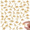 Lewtemi 120 Pcs Dinosaur Skeletons, Plastic Figures Dino Bones, Dinosaur Skeleton Toys for Dino Sand Dig, Science Play, Party Favor Decorations, 12 Styles
