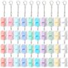 Lewtemi 40 Pcs Keyboard Fidget Toy Clicker Keyboard Fidget Keychain Decompression Button Clicker Toys for Adult Button Stress Relief to Relax Stress Anxiety Decompression Gifts (Macaron Colors)