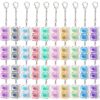 Lewtemi 40 Pcs Keyboard Fidget Toy Clicker Keyboard Fidget Keychain Decompression Button Clicker Toys for Adult Button Stress Relief to Relax Stress Anxiety Decompression Gifts (Translucent)