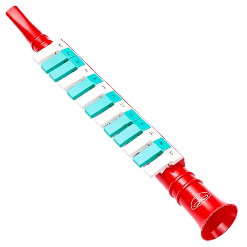 Lewtemi Toy Clarinet for Kids, Red Trumpet Melodica Keytar Instrument Wind Horn with Color Keys, Early Educational Teaching Songs Gifts Christmas Home School Music Gift, for Toddler Girl Boy