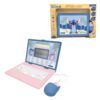 Lexibook, Disney Stitch, bilingual educational laptop, English and French, 164 classes, math, puzzle games, music fashion, pink/blue, JC601Di1