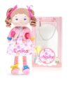 LeyaDoll Personalized Learning Sensory Soft Baby Doll, Montessori Toys for 2-Year-Old Girls Christmas, Birthday Gifts, Plush Doll with Zipper, Shoelace, Button - Busy Cupcake-Girl