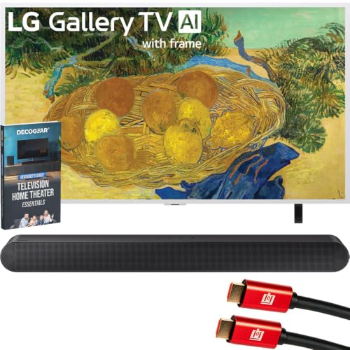LG 65 Inch Gallery TV with Frame LX7B Mini LED 4K Smart TV 2026 65LX7BPUA Bundle with Samsung HW-S50B 3.0ch All-in-One Soundbar, 2X HDMI Cable and Deco Gear Home Theater Beginner's Guide