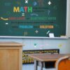 LHIUEM 62pcs Math Wall Stickers Colorful Mathematics Wall Decals Peel and Stick Math Symbols Pattern Kids Stickers Gift Motivational Quotes Wallpapers Problem Solution Sticker for Classroom Nursery