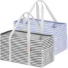 LHZ.K Extra Large Utility Tote Bag 2 Pack, Standing with Hard Bottom Board