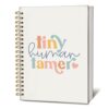 LIANHW Boho Teacher Notebook Journal,Teacher Appreciation Gifts for Women, Teachers Supplies College Ruled Spiral Notebook Journal for Work Notes Journaling, Tiny Human Tamer 5.5×8.3 Inch