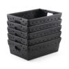 Liberty Plastics Plastic Storage Containers 18x13x6 Inches (Black) - Heavy Duty Industrial Strength Storage Totes