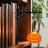 Library Lantern-Decorative Bookshelf Lighting, Mini Bookshelf Lamp Slides Between Books for Hidden Display, Warm Amber LED Light for Book Nook, Shelf Decor Gift for Book Lovers Halloween(Pumpkin B)