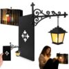 Library Lantern Mini Bookshelf Lamp, Decorative Bookshelf Lighting with Vintage Hanging Lantern Design for Book Shelf, Book Nook, Bookcase, Home Library & Reading Corner，A#