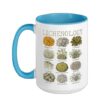 Lichenology Lichen Species Botanical Chart Ceramic Mug, Blue/White, 15oz